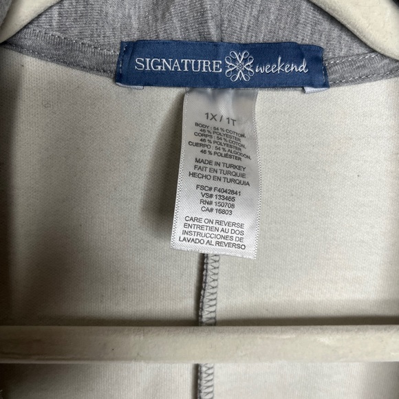 Signature Weekend Grey Long Cardigan Front Pockets Size XL - Picture 3 of 3